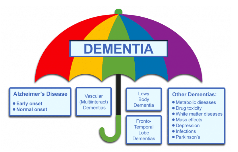 figure showing the different causes of dementia