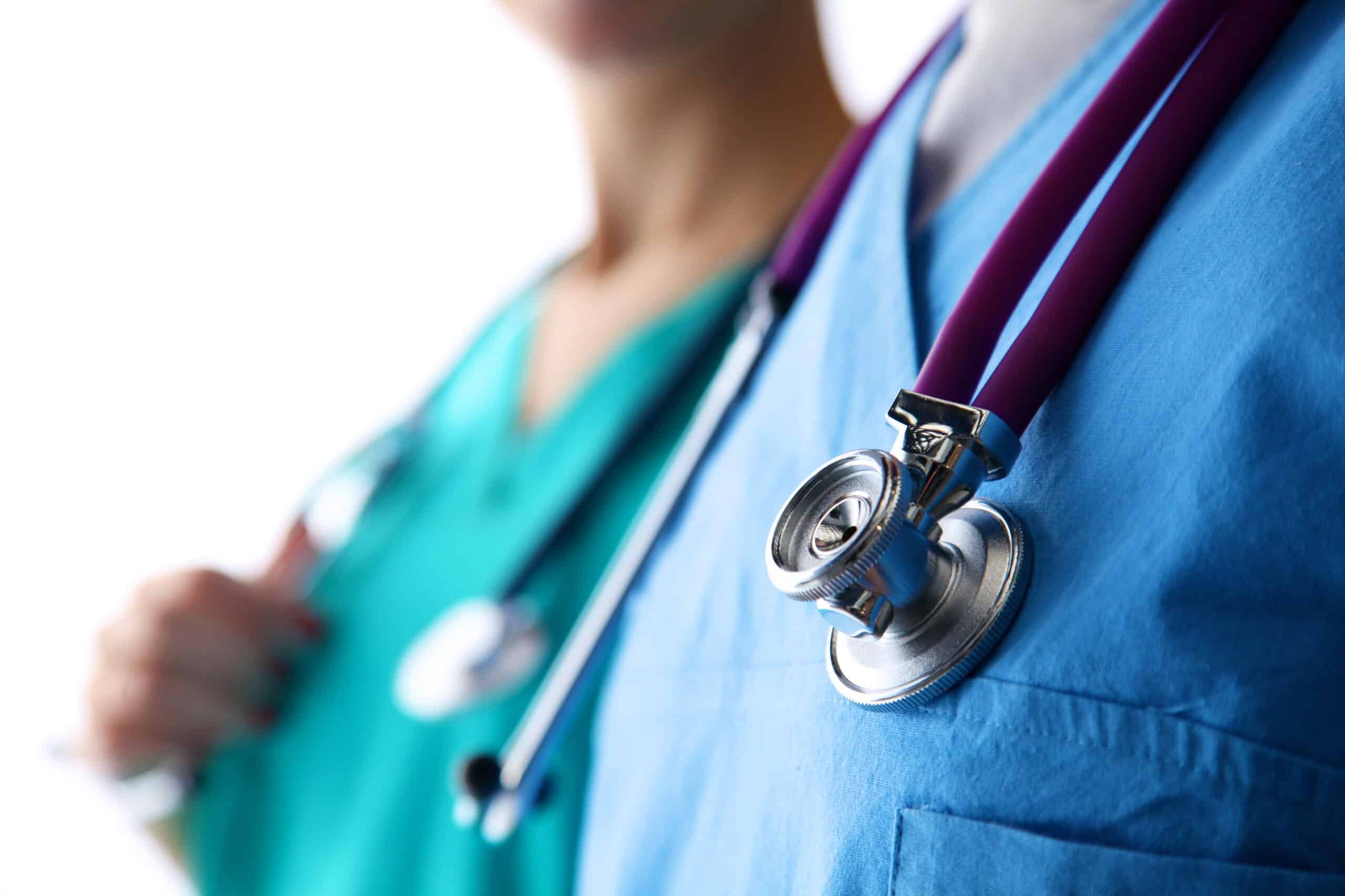 young doctors standing with a stethoscope