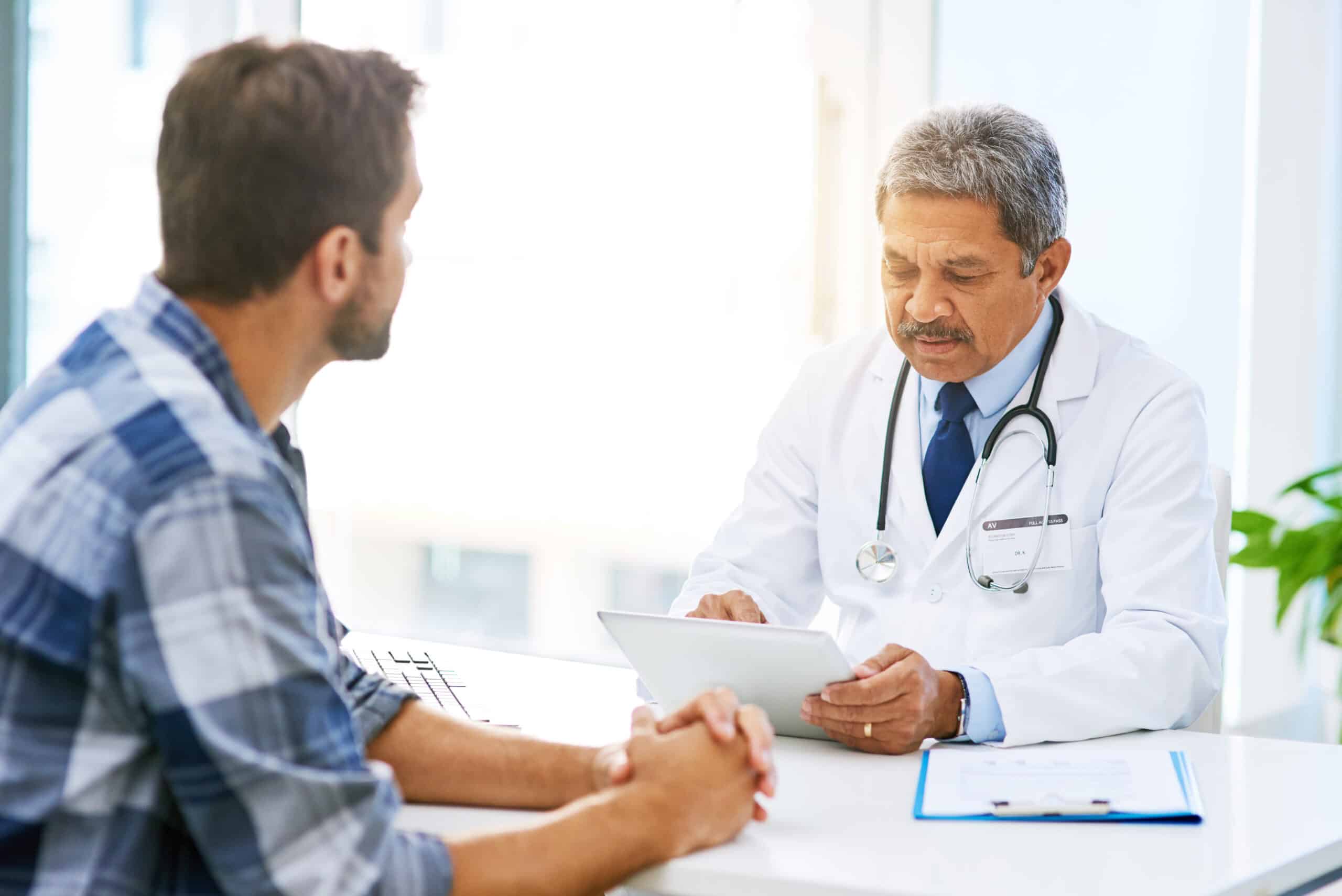 Doctor talking to patient